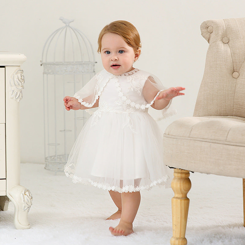 Baby Girl Children's One Year Old Full Moon Wedding Dress - ANIBEY