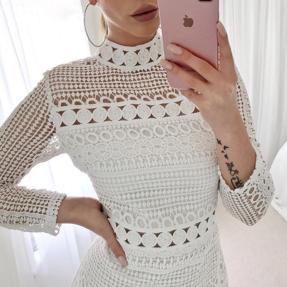 Sexy lace stitching dress - ANIBEY