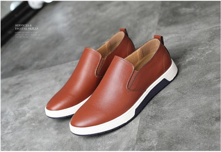 Men's Winter Leather Boots Loafer Shoes - ANIBEY