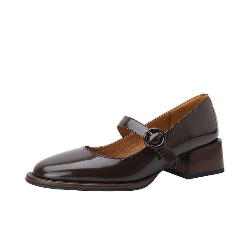 Renaissance Full Leather Mary Jane Shoes - ANIBEY