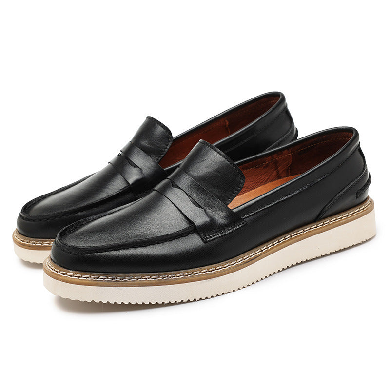 Men's Flat Heel Leather Finished Formal Shoes - ANIBEY
