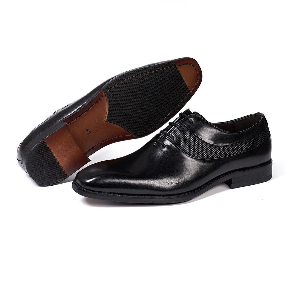 Pointed Toe Business Formal Wear Leather Shoes - ANIBEY