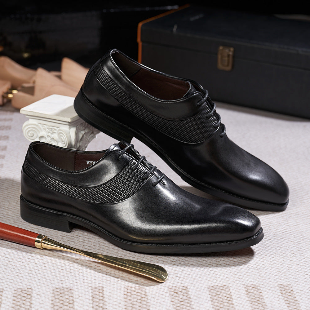 Pointed Toe Business Formal Wear Leather Shoes - ANIBEY