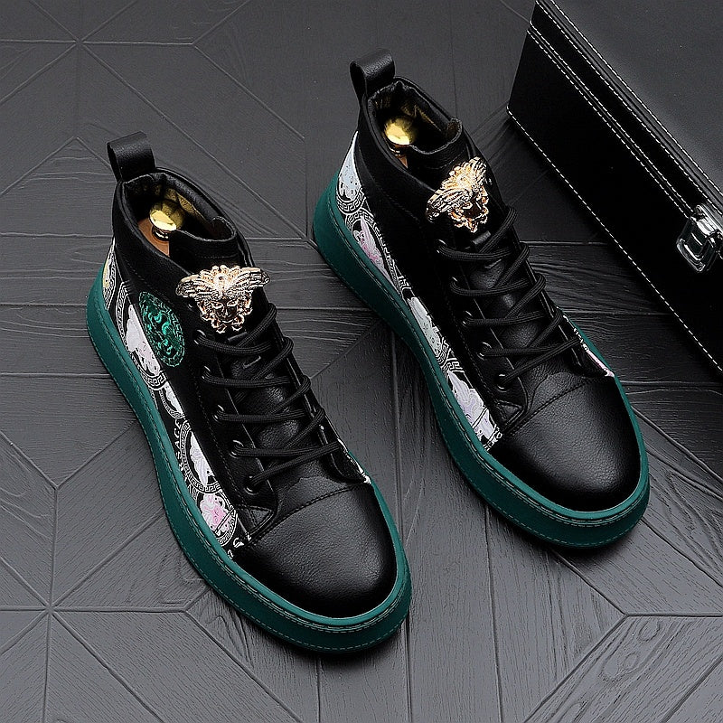 Men's Versatile Print High Ankle Board Sneakers - ANIBEY