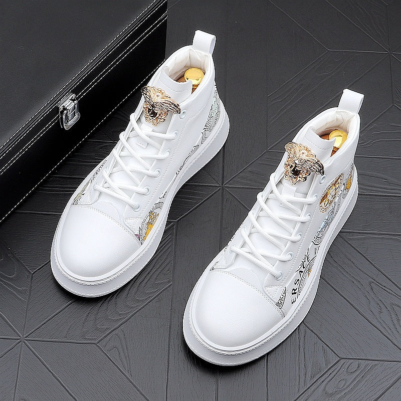 Men's Versatile Print High Ankle Board Sneakers - ANIBEY