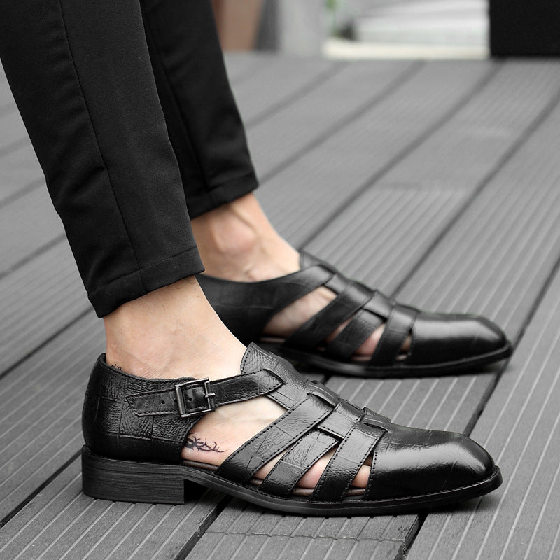 Men's Hollow-out Formal Business Buckle Shoes - ANIBEY