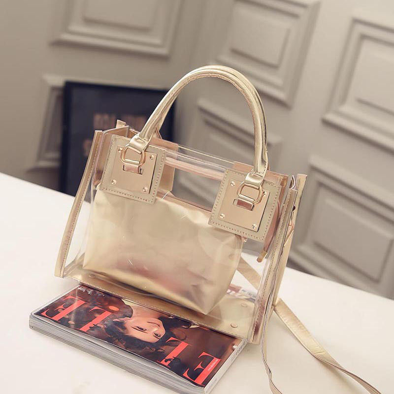 Women's Transparent Handbags Beach Bags Clear Jelly crystal Purse Crossbody Bags - ANIBEY