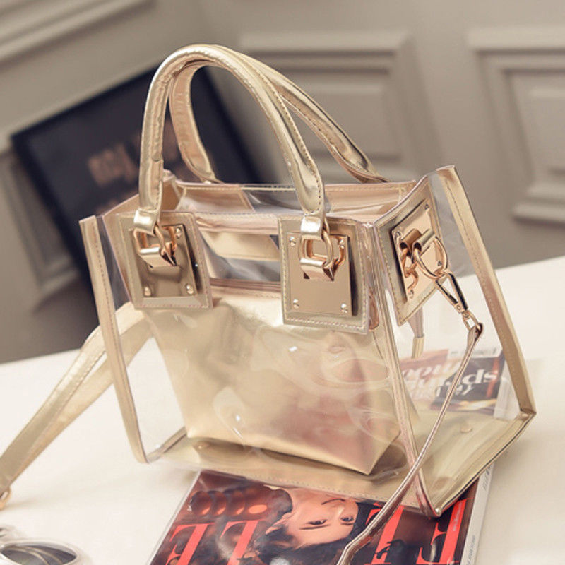 Women's Transparent Handbags Beach Bags Clear Jelly crystal Purse Crossbody Bags - ANIBEY