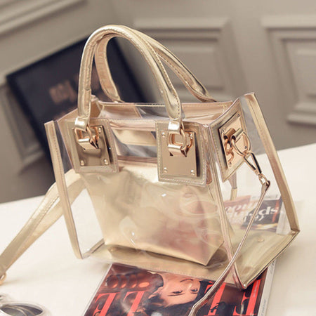 Women's Transparent Handbags Beach Bags Clear Jelly crystal Purse Crossbody Bags - ANIBEY