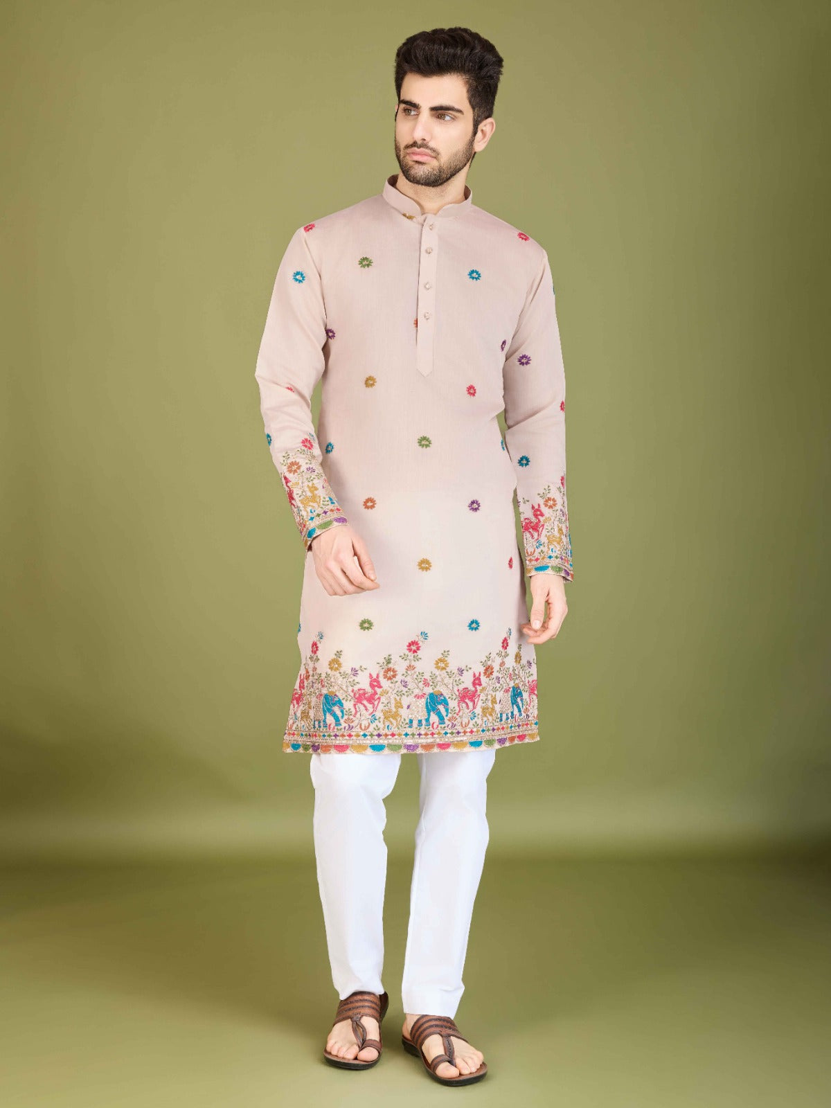 Black Designer Viscose Silk Kurta with Thread Work – TULIP - ANIBEY