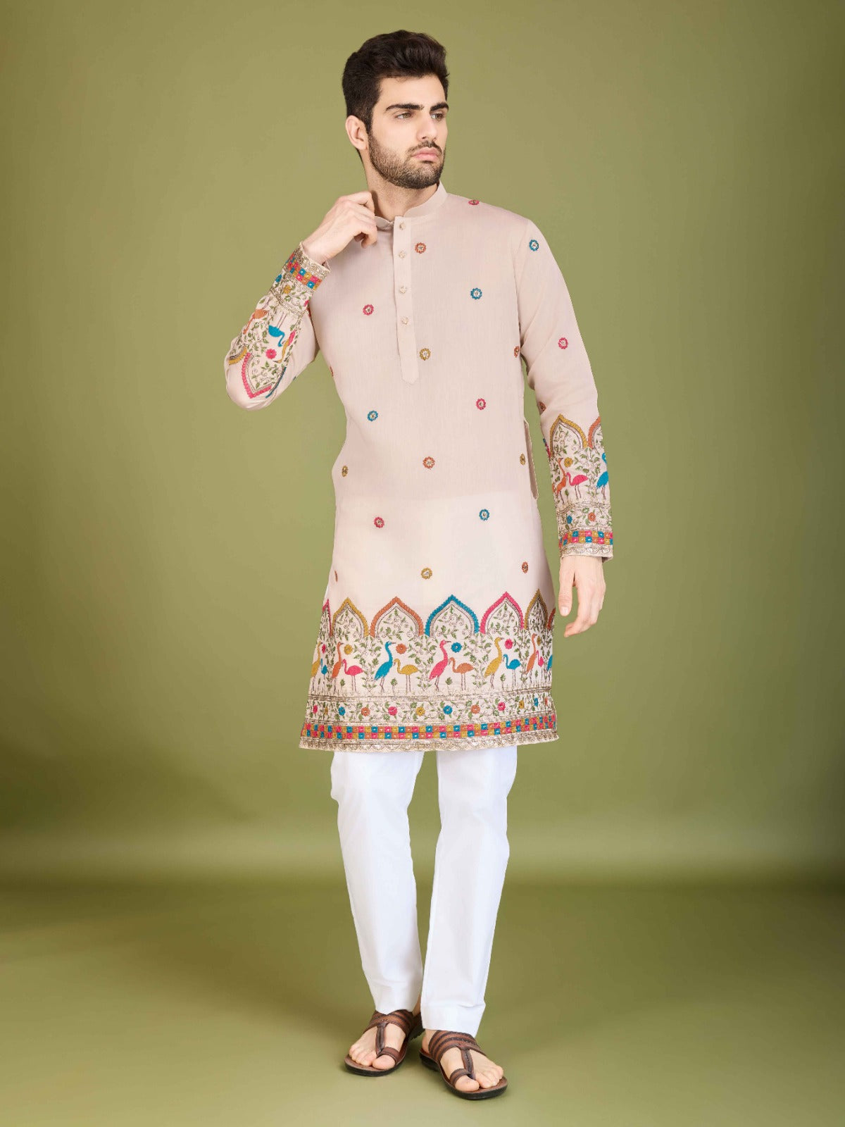 Black Designer Viscose Silk Kurta with Thread Work – TULIP - ANIBEY