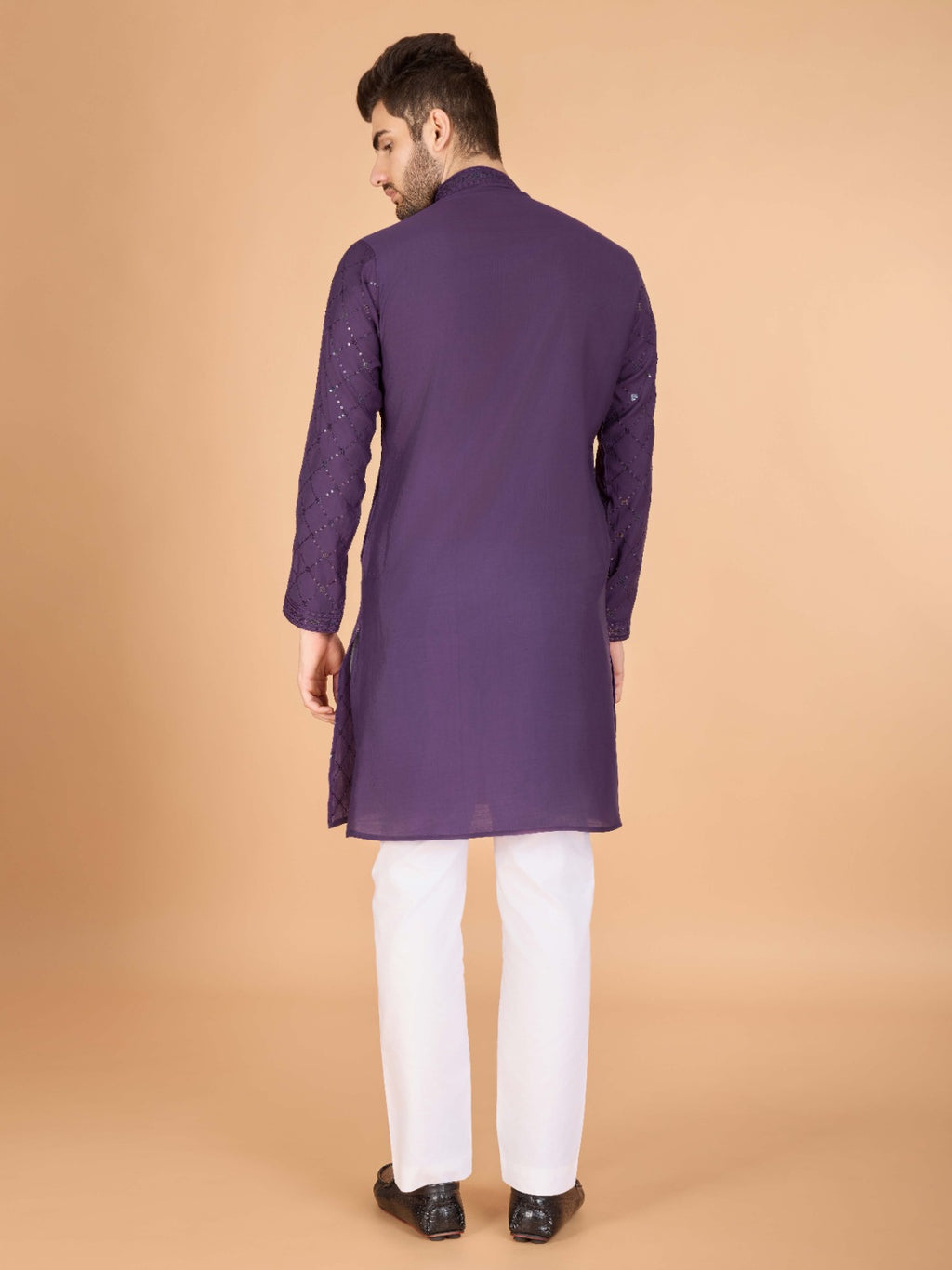 Viscose Fabric Embroidered Traditional Kurta for Mens Wear - ANIBEY
