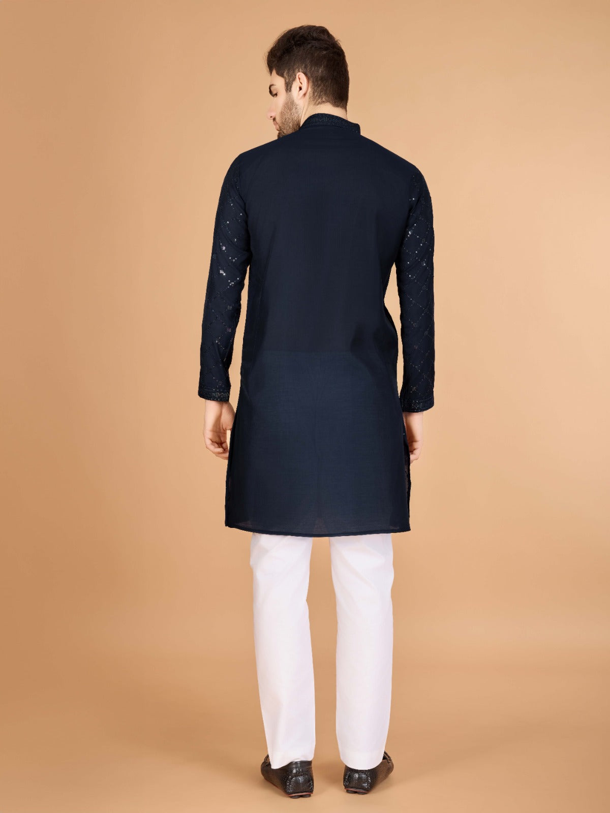 Viscose Fabric Embroidered Traditional Kurta for Mens Wear - ANIBEY