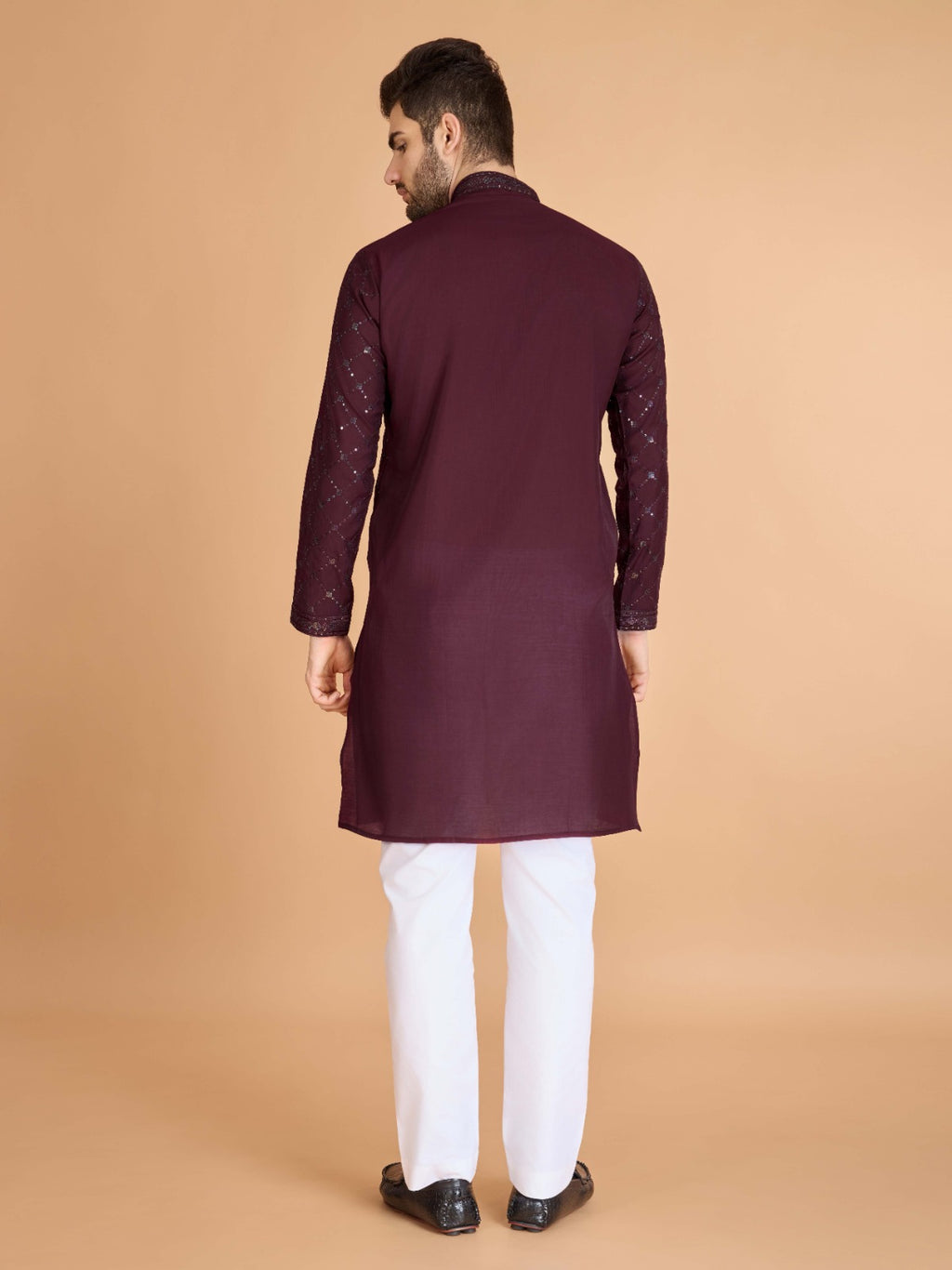 Viscose Fabric Embroidered Traditional Kurta for Mens Wear - ANIBEY