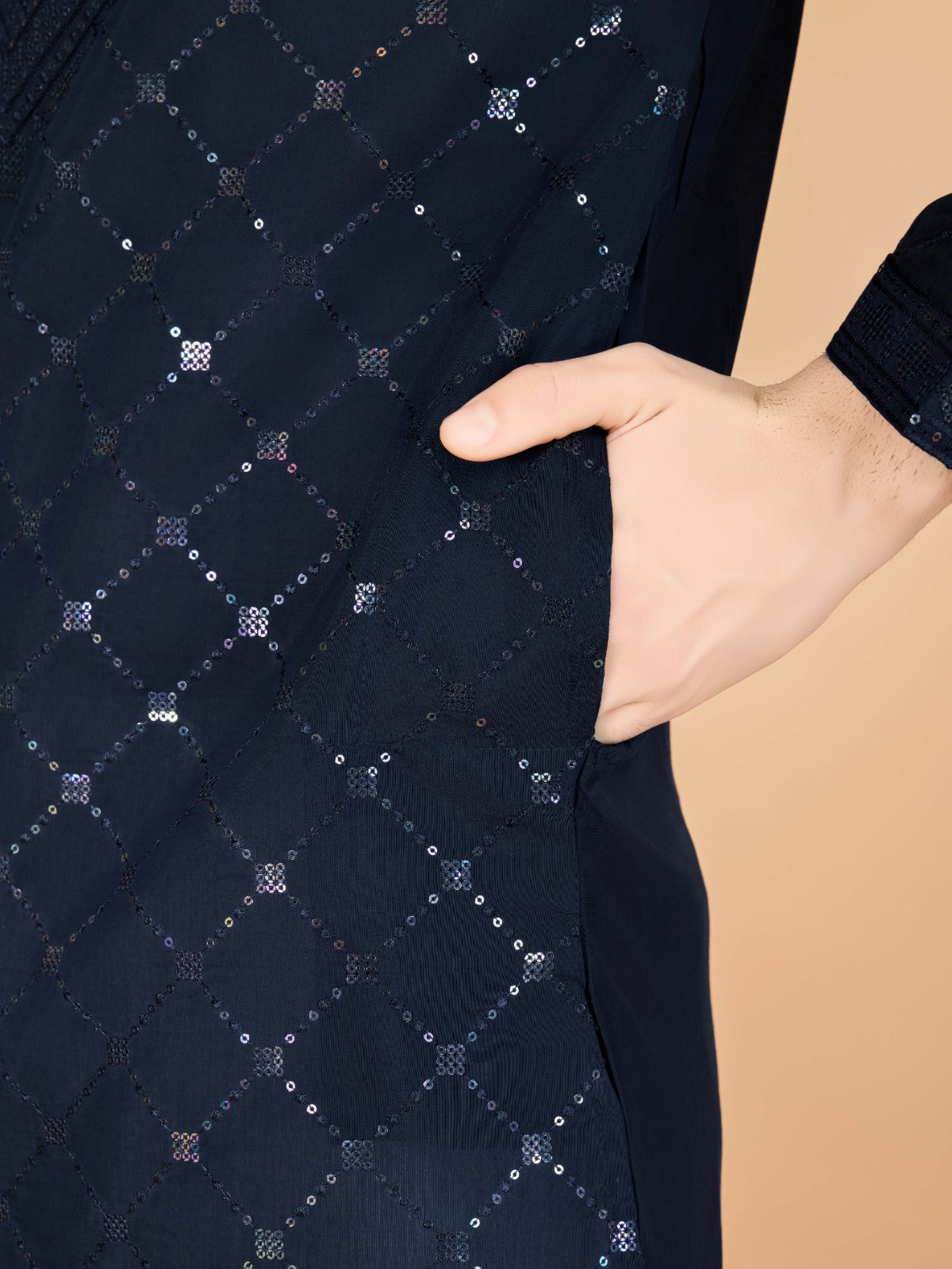 Viscose Fabric Embroidered Traditional Kurta for Mens Wear - ANIBEY