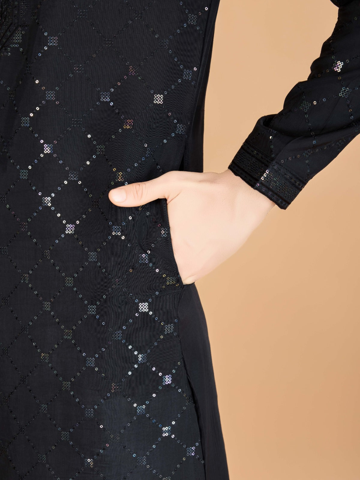 Viscose Fabric Embroidered Traditional Kurta for Mens Wear - ANIBEY