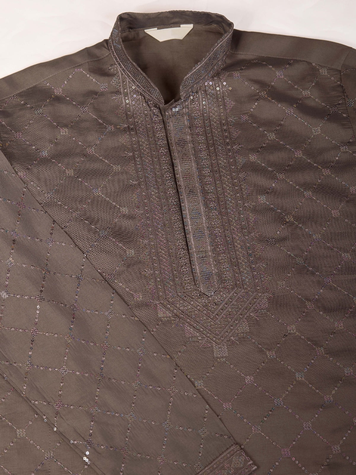 Viscose Fabric Embroidered Traditional Kurta for Mens Wear - ANIBEY