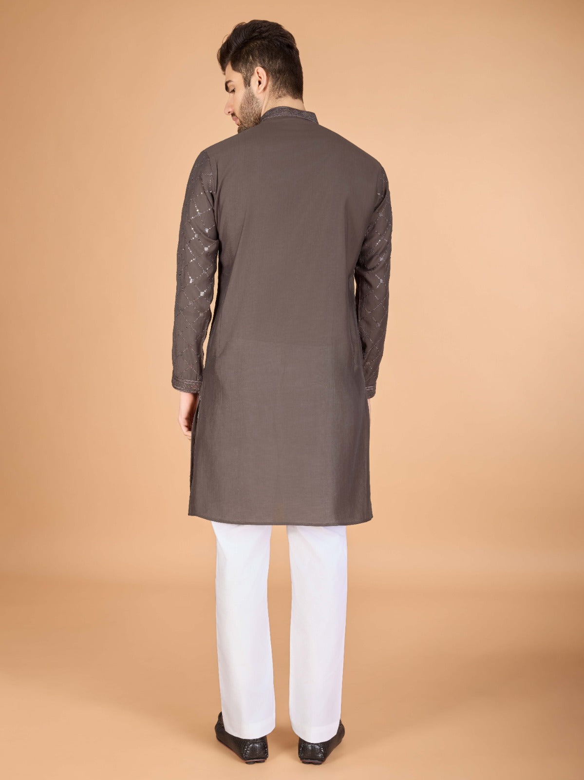 Viscose Fabric Embroidered Traditional Kurta for Mens Wear - ANIBEY