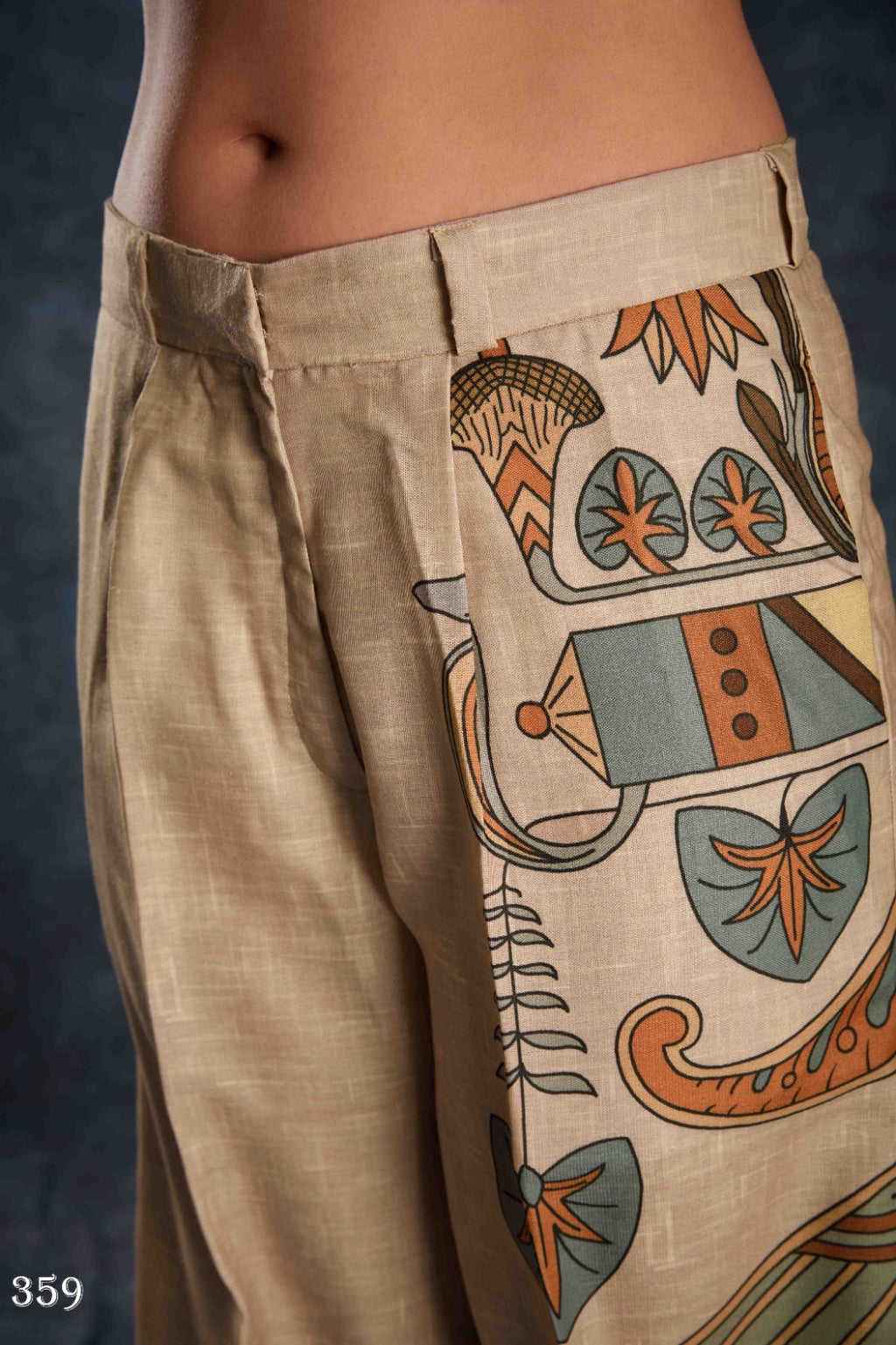 Buy Navy Blue Digital Printed Linen Jumpsuit From Ethnic Plus - ANIBEY
