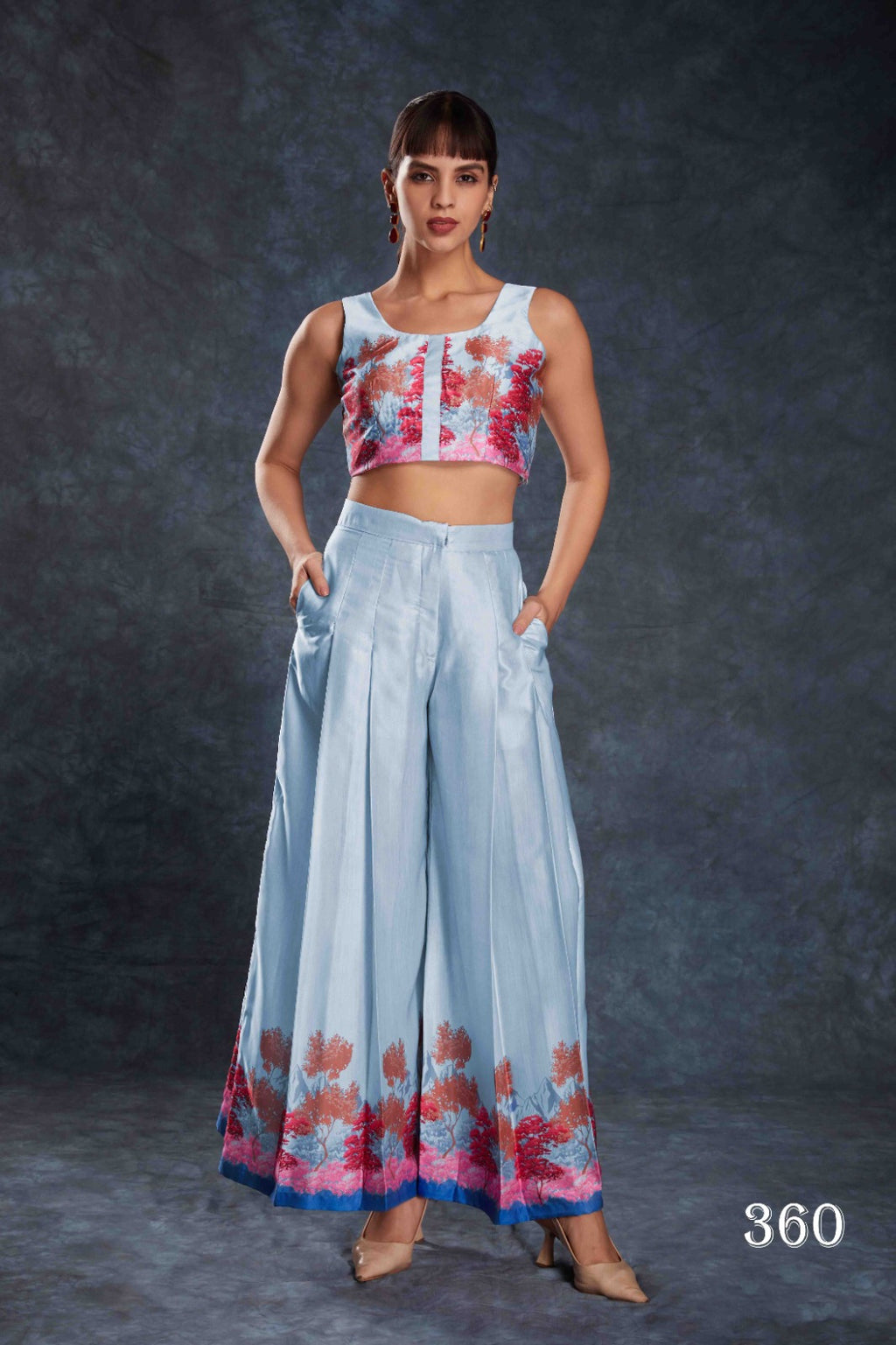 Buy Navy Blue Digital Printed Linen Jumpsuit From Ethnic Plus - ANIBEY