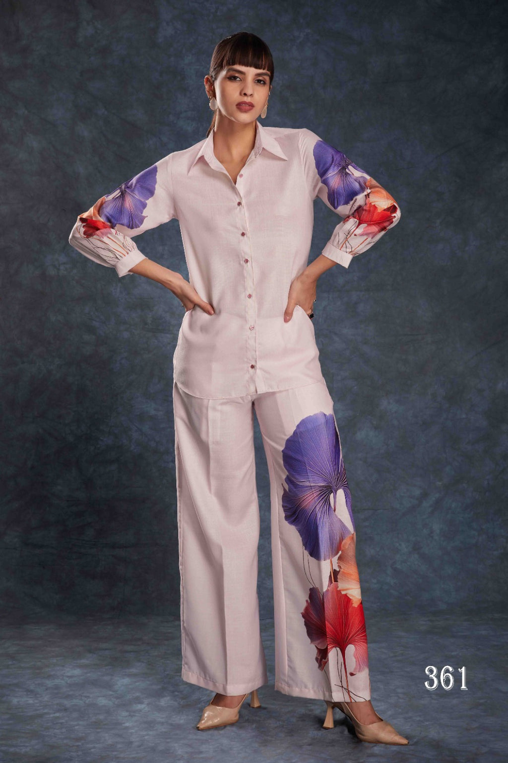Buy Navy Blue Digital Printed Linen Jumpsuit From Ethnic Plus - ANIBEY