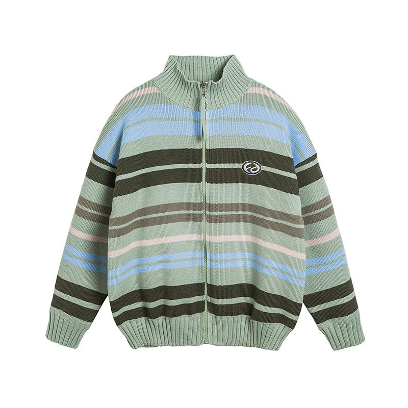 Striped Sweater Casual All-match Loose Sweater - ANIBEY