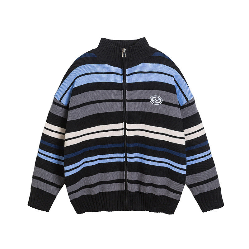 Striped Sweater Casual All-match Loose Sweater - ANIBEY