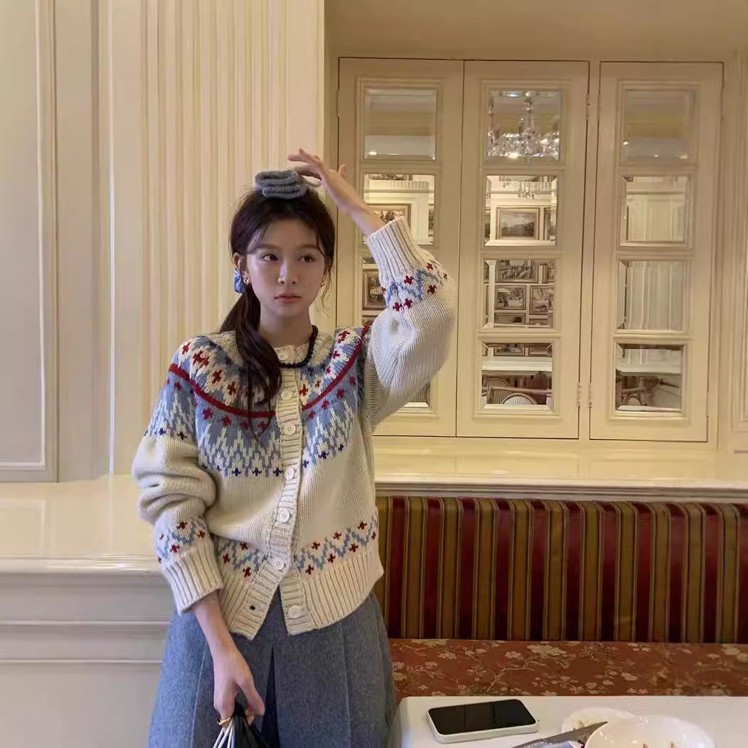 Woman Christmas Atmosphere Thickened Sweater Coat - ANIBEY