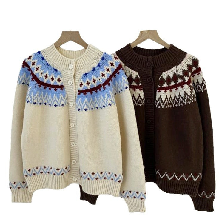 Woman Christmas Atmosphere Thickened Sweater Coat - ANIBEY