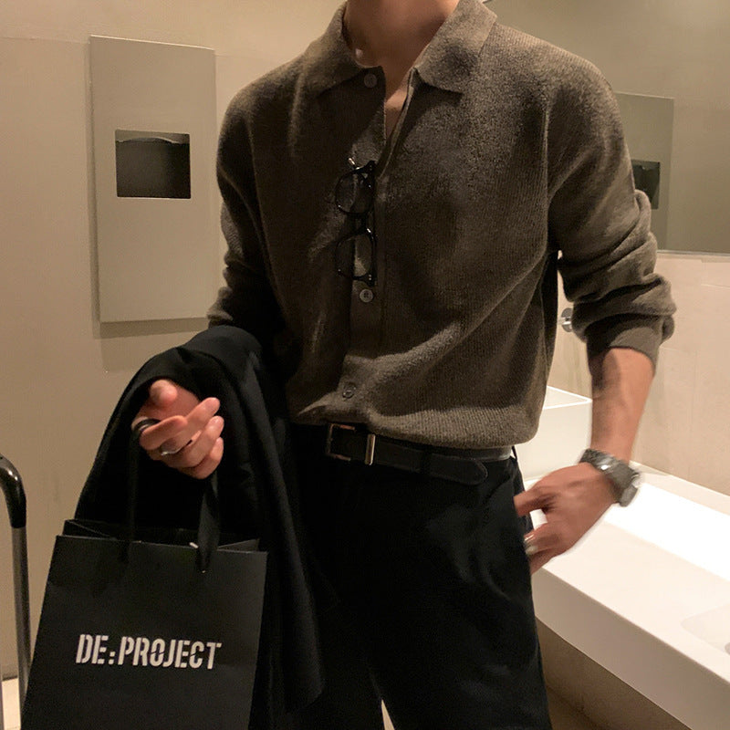 Men's Loose Outer Wear Long-sleeved Sweater - ANIBEY