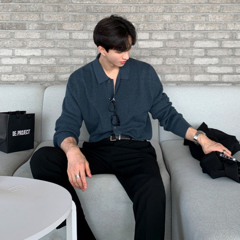 Men's Loose Outer Wear Long-sleeved Sweater - ANIBEY