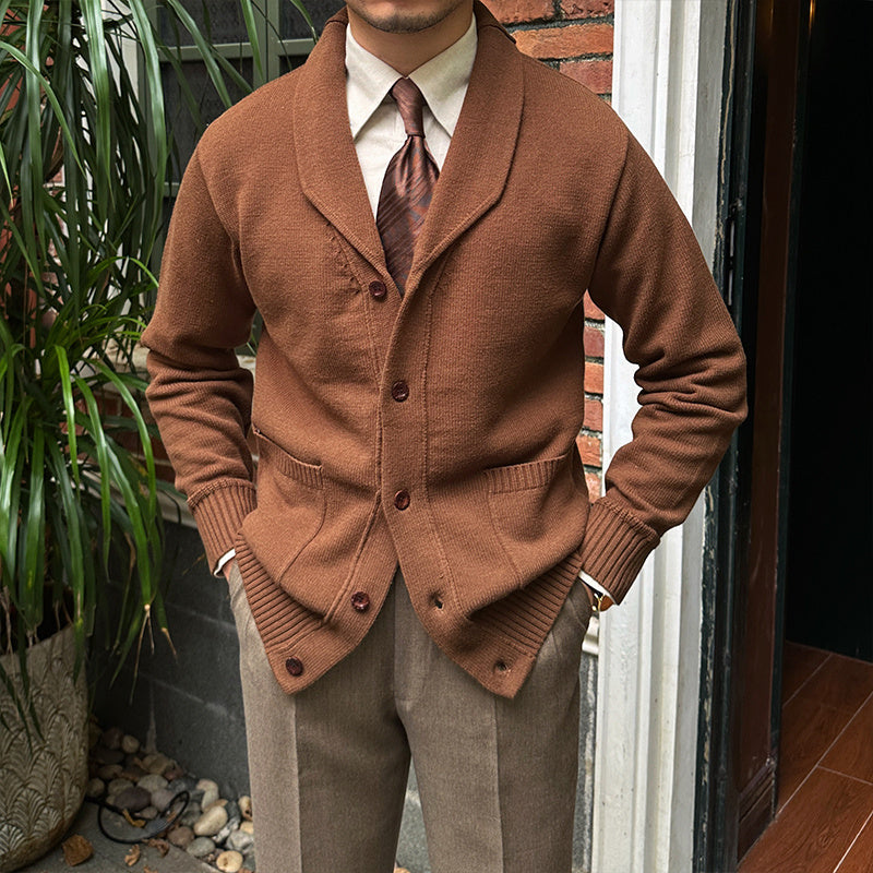 Retro Warm Knit Jacket Slim Fit - ANIBEY