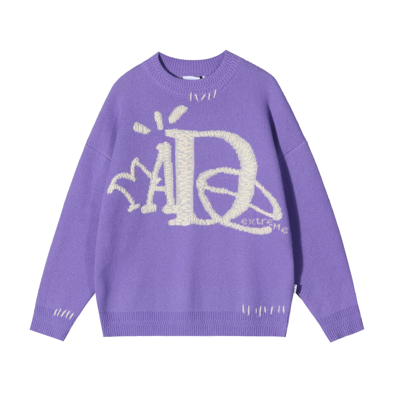 Vintage Street Funny Letter Hand Embroidered Sweater - ANIBEY