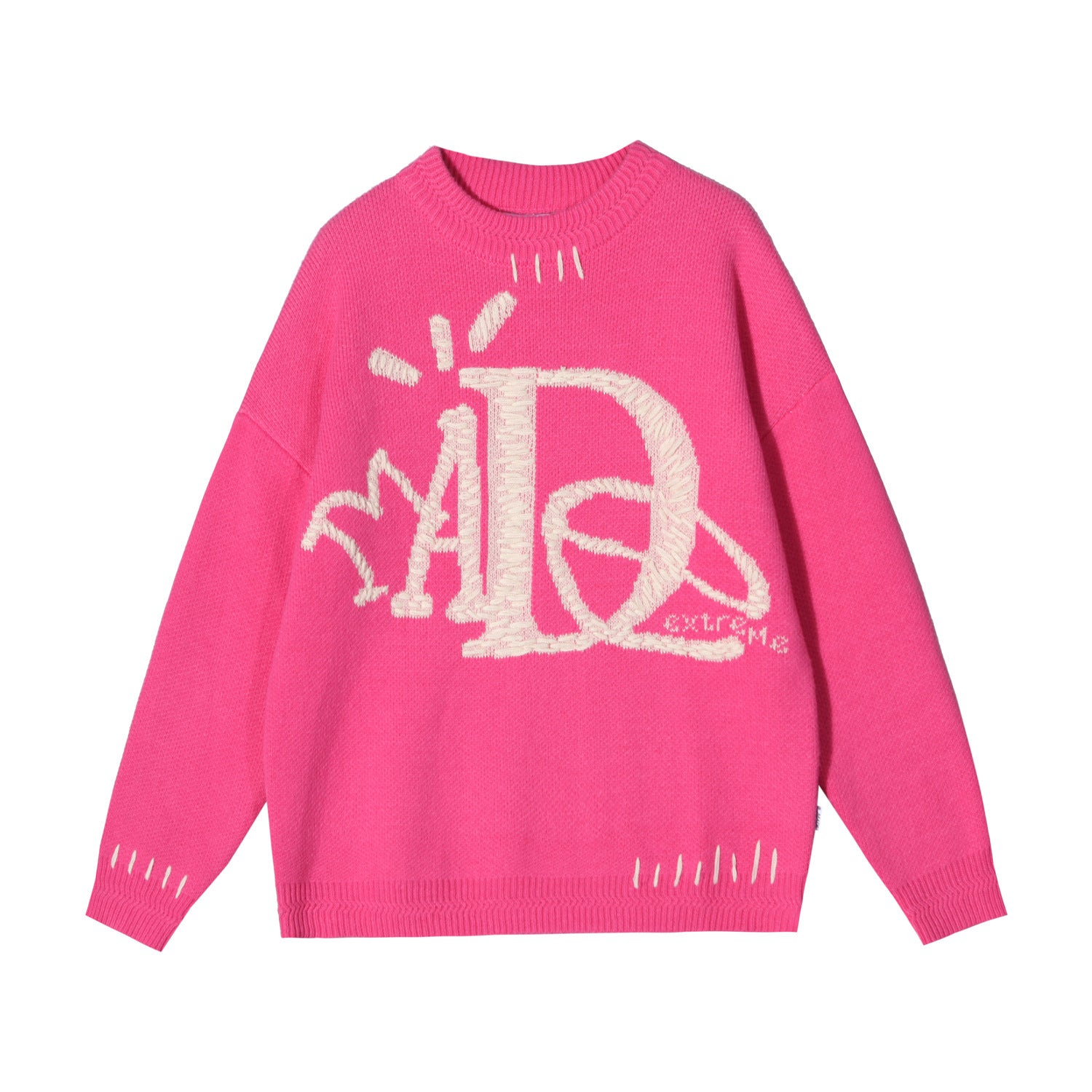 Vintage Street Funny Letter Hand Embroidered Sweater - ANIBEY