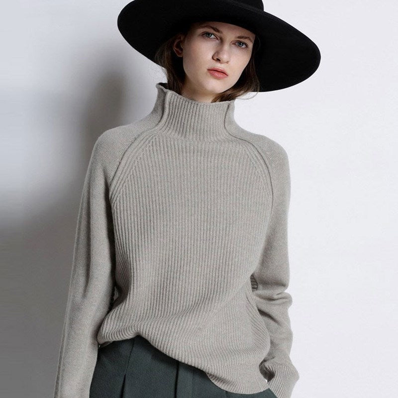 Women's high neck cashmere sweater - ANIBEY