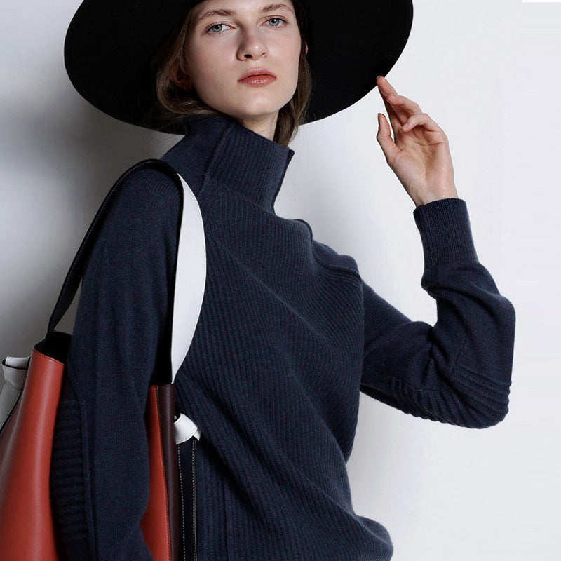 Women's high neck cashmere sweater - ANIBEY