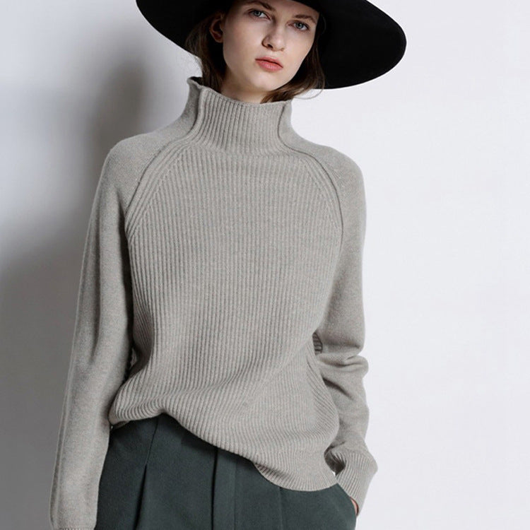 Women's high neck cashmere sweater - ANIBEY