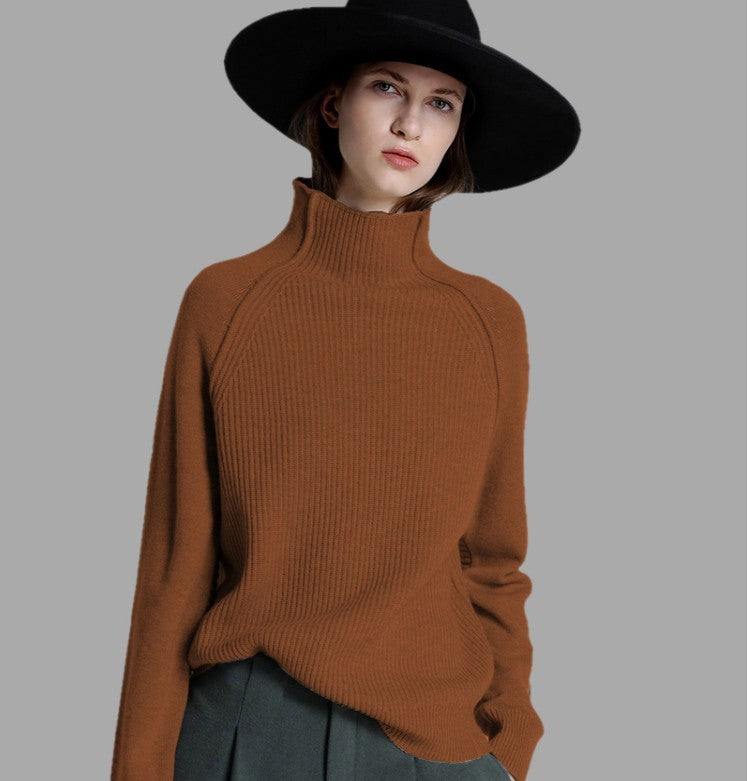 Women's high neck cashmere sweater - ANIBEY