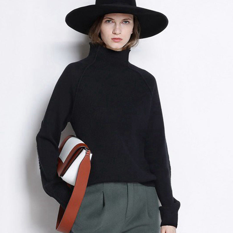 Women's high neck cashmere sweater - ANIBEY