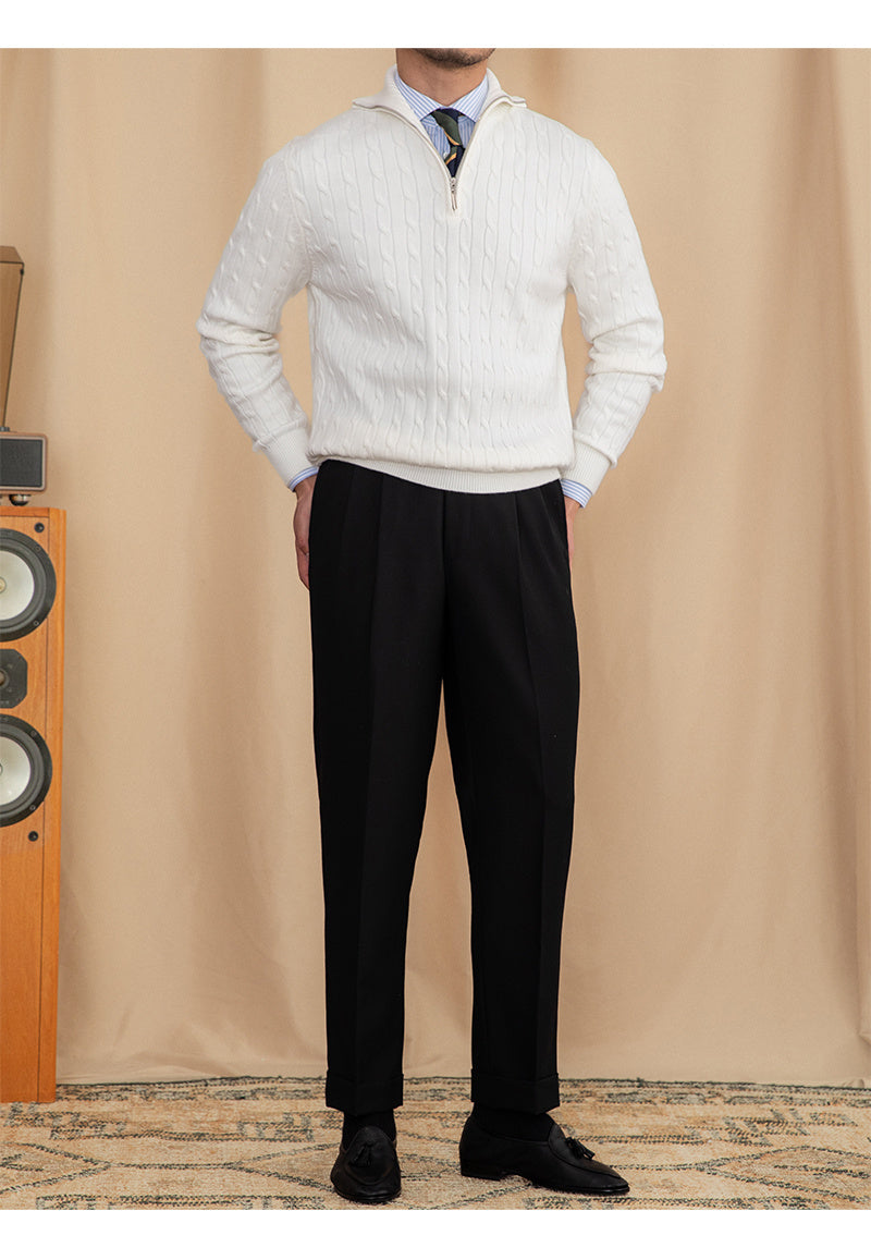 Autumn And Winter Zipper Half-open Collar Pullover Keep Warm Sweater - ANIBEY