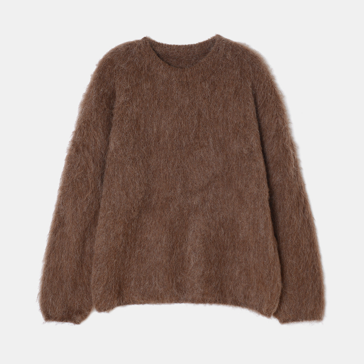 High-end Niche Alpaca Round Neck Wool Sweater - ANIBEY