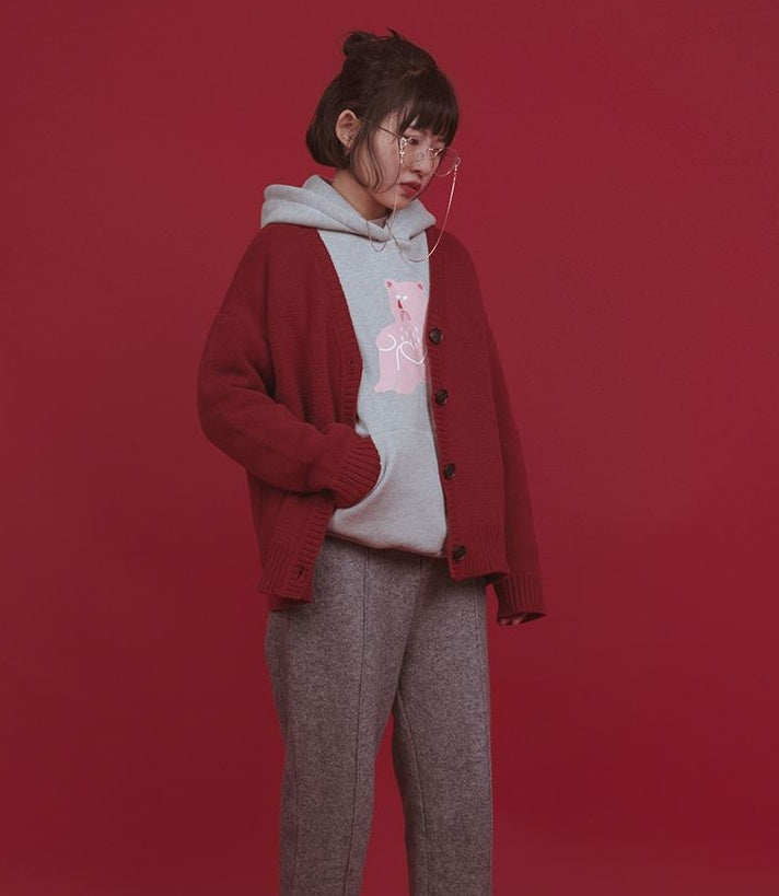 Fun Illustration Sweater Cardigan Coat - ANIBEY