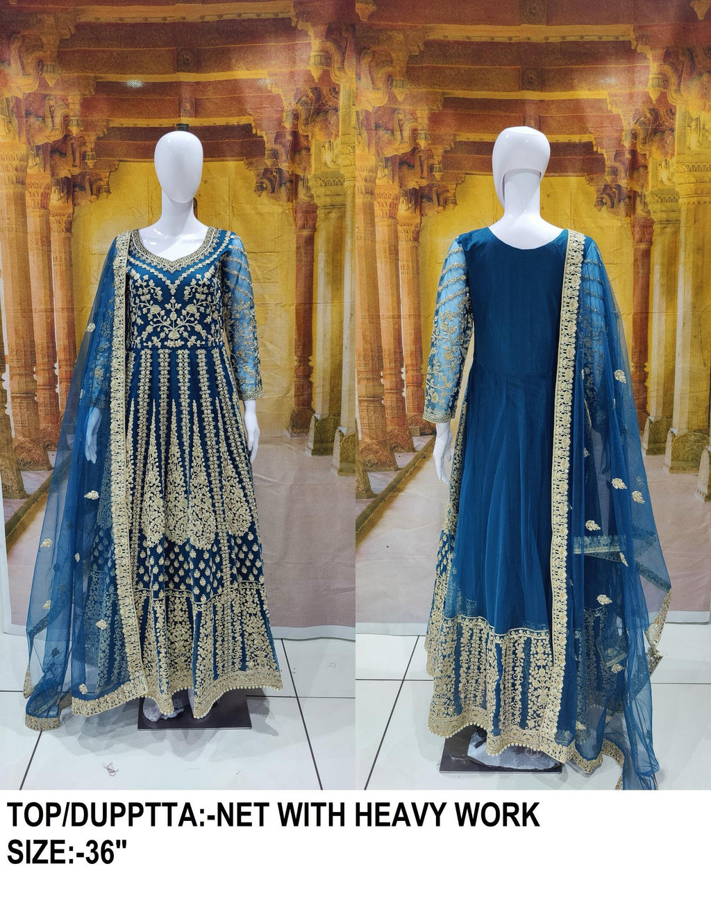 KAPANKU Net/Lace Embroidered Gown/Anarkali - ANIBEY