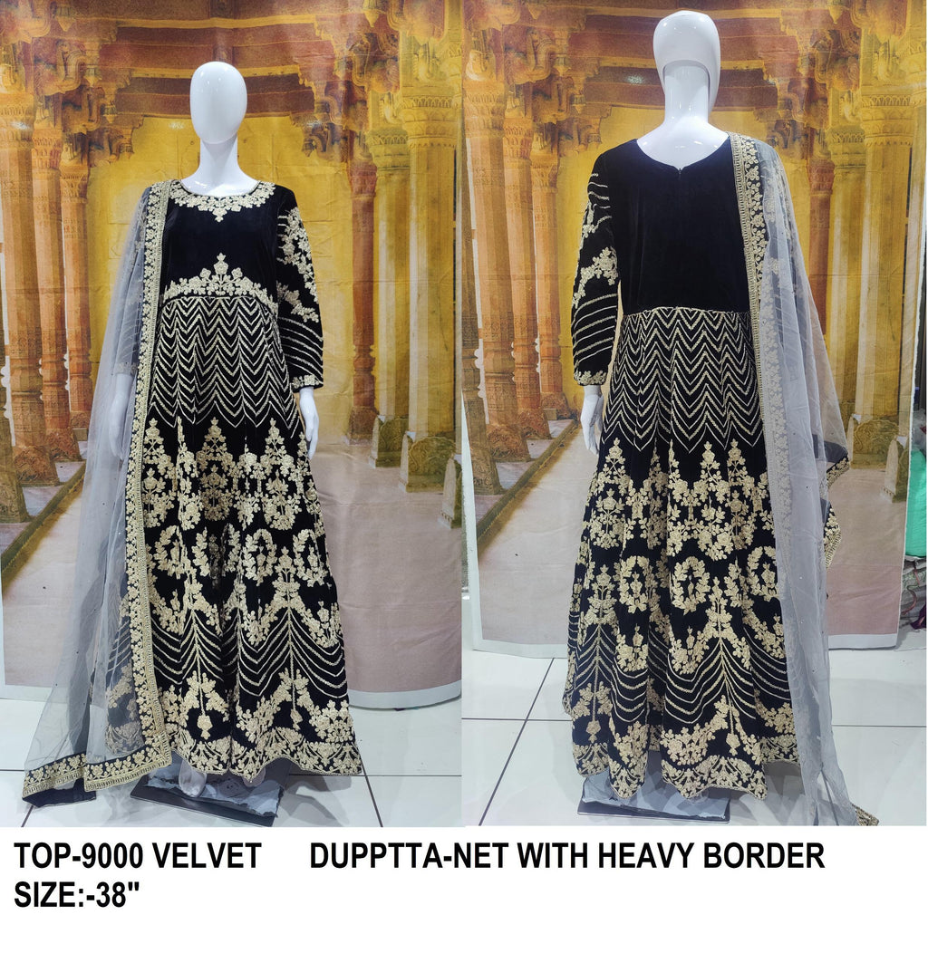 KAPANKU Net/Lace Embroidered Gown/Anarkali - ANIBEY