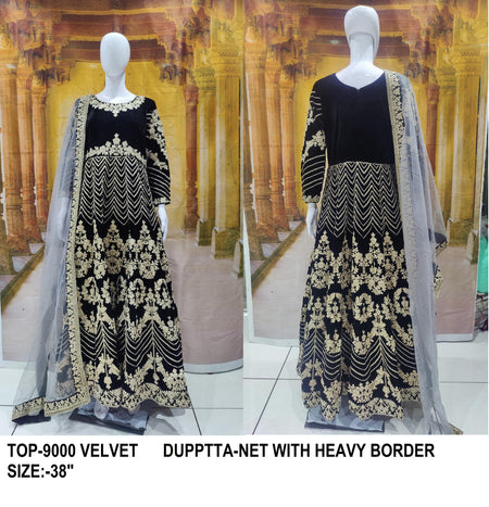 KAPANKU Net/Lace Embroidered Gown/Anarkali - ANIBEY