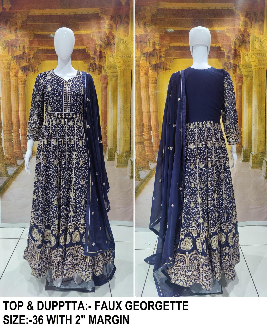 KAPANKU Net/Lace Embroidered Gown/Anarkali - ANIBEY