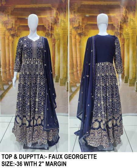 KAPANKU Net/Lace Embroidered Gown/Anarkali - ANIBEY