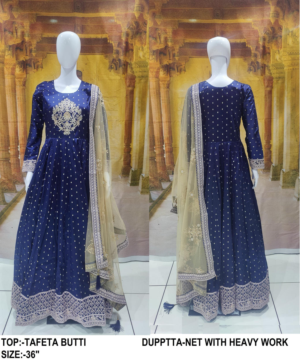 KAPANKU Net/Lace Embroidered Gown/Anarkali - ANIBEY