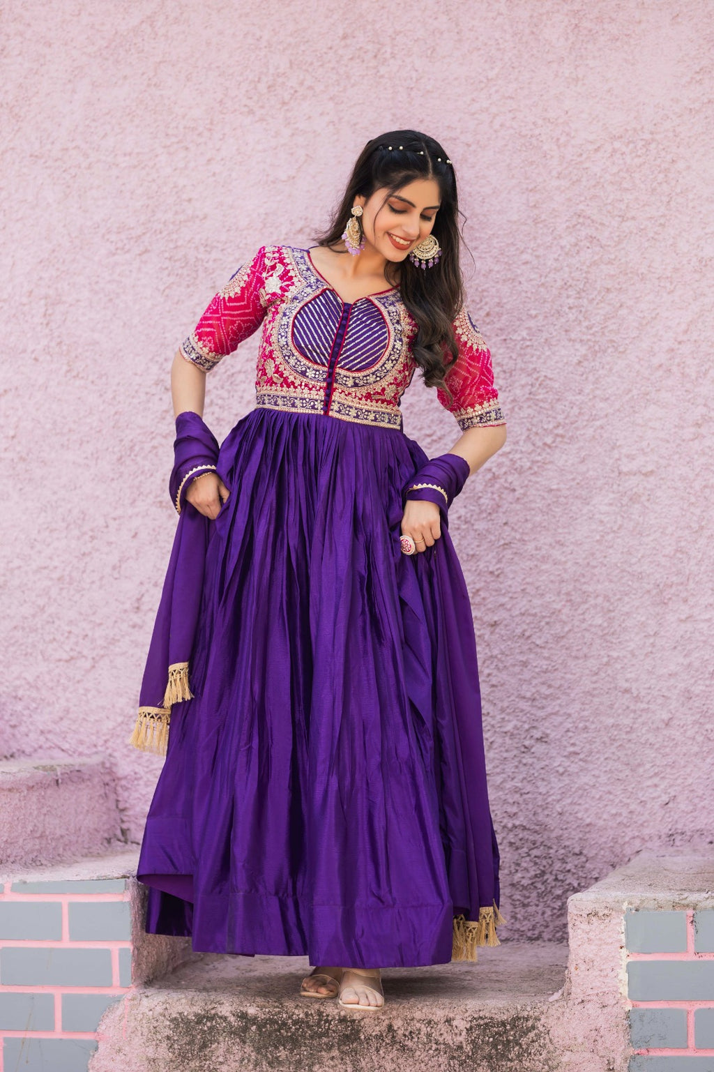 Jk Mart Embroidery work traditional gown Price in India - ANIBEY
