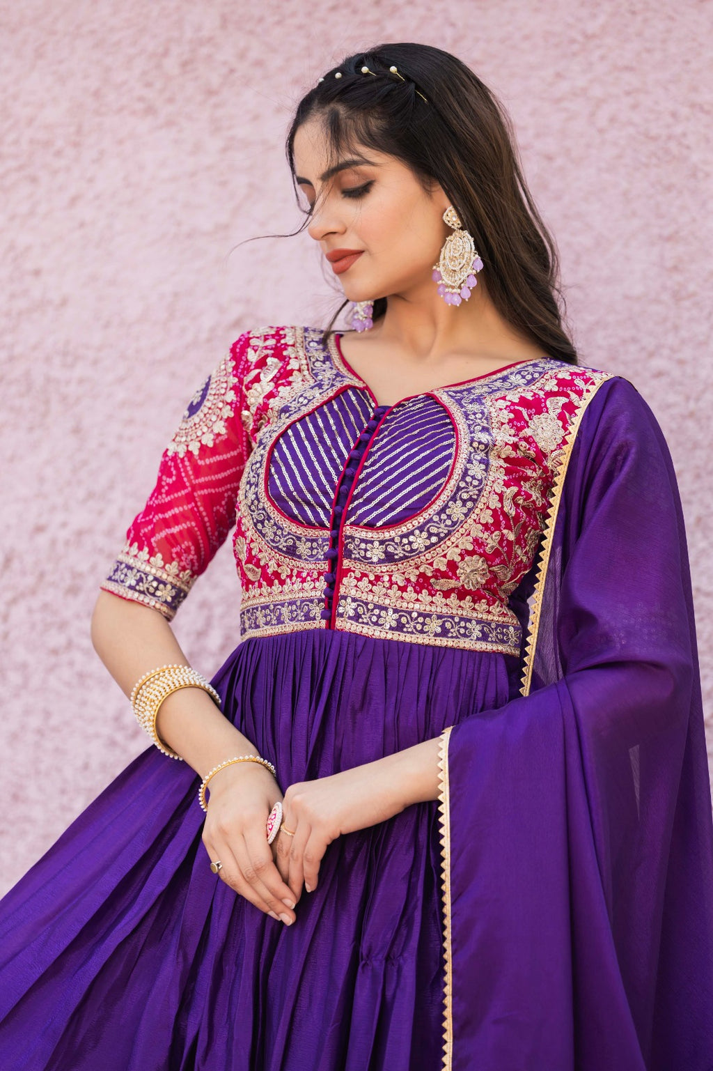 Jk Mart Embroidery work traditional gown Price in India - ANIBEY